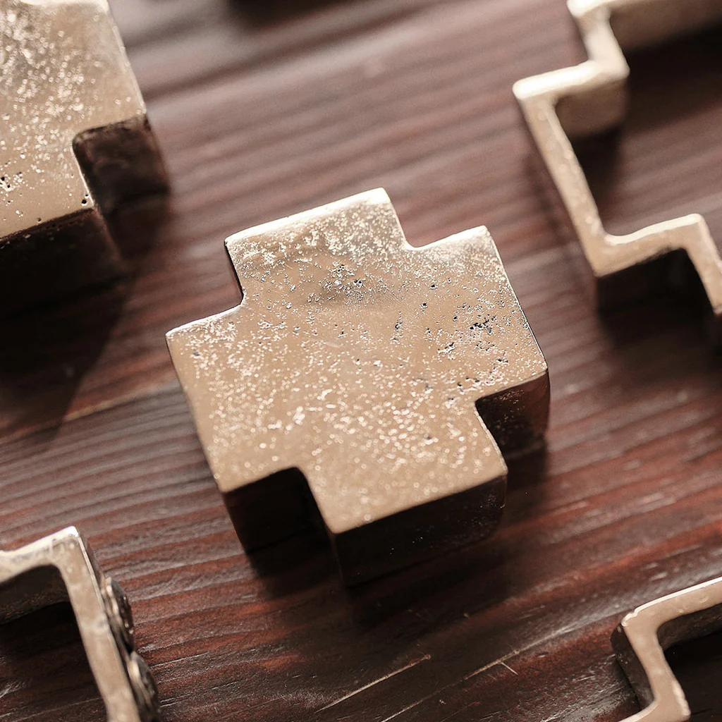 Jan Barboglio La Cruz Paperweight, Nickel Plated