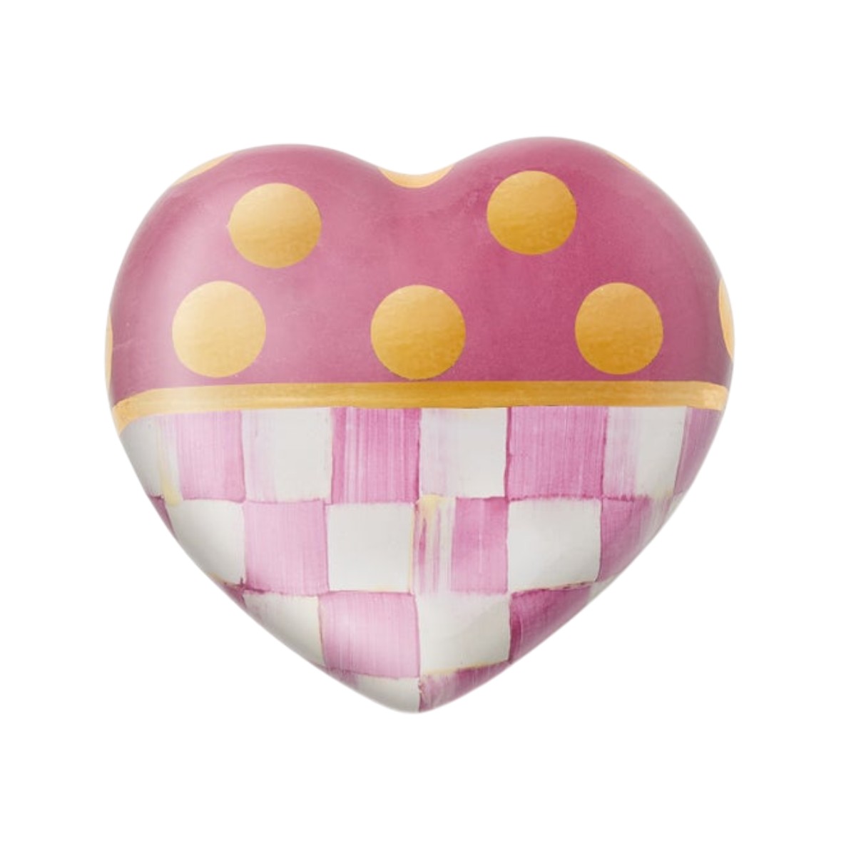 MacKenzie-Childs Ceramic Décor Heart, Pink Dotty
