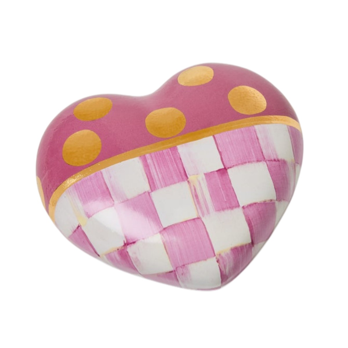 MacKenzie-Childs Ceramic Décor Heart, Pink Dotty