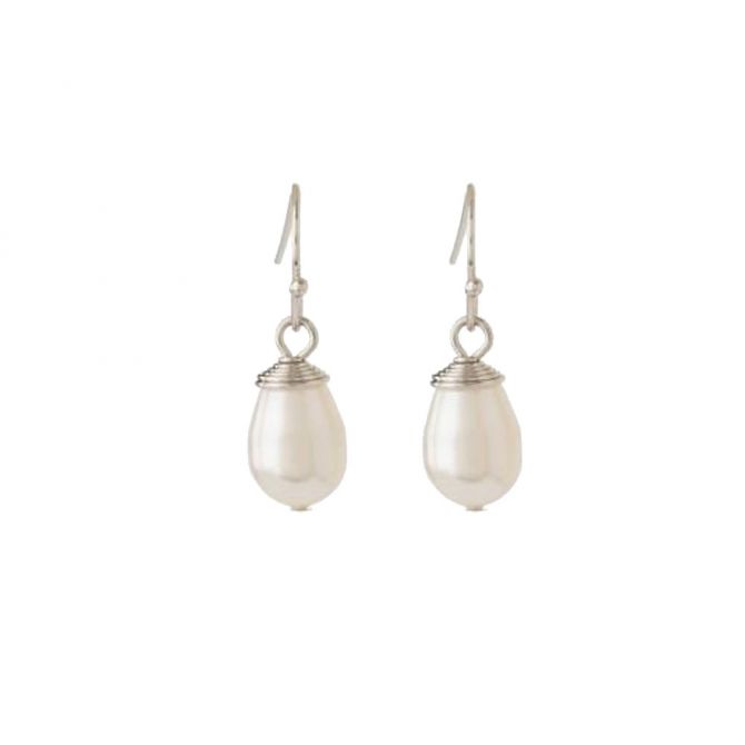 Spartina 449 Find Peace / Pearl Silver Drop Earrings