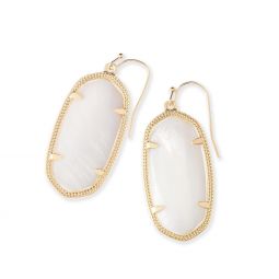 Kendra Scott Elle Gold Tone White Mother Of Pearl Drop Earrings Kendra Scott Elle Gold Tone White Mother Of Pearl Drop Earrings