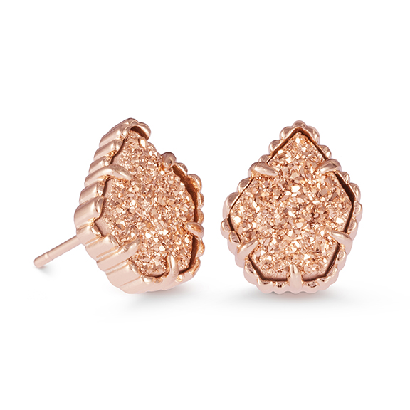 Kendra Scott Tessa Stud Earrings in Rose Gold Tone Drusy