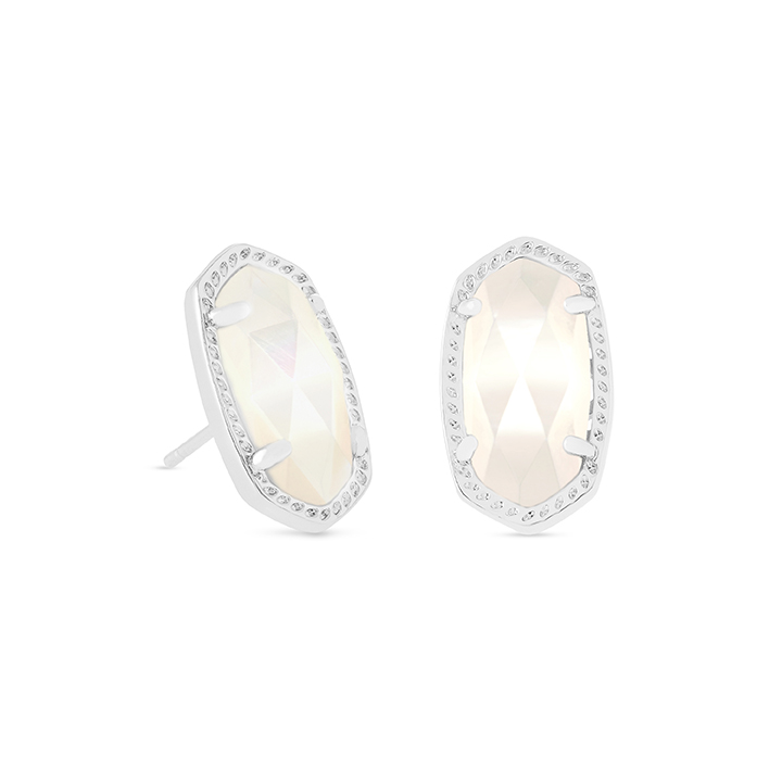 Kendra Scott Ellie Silver Stud Earrings in Ivory Pearl Borsheims