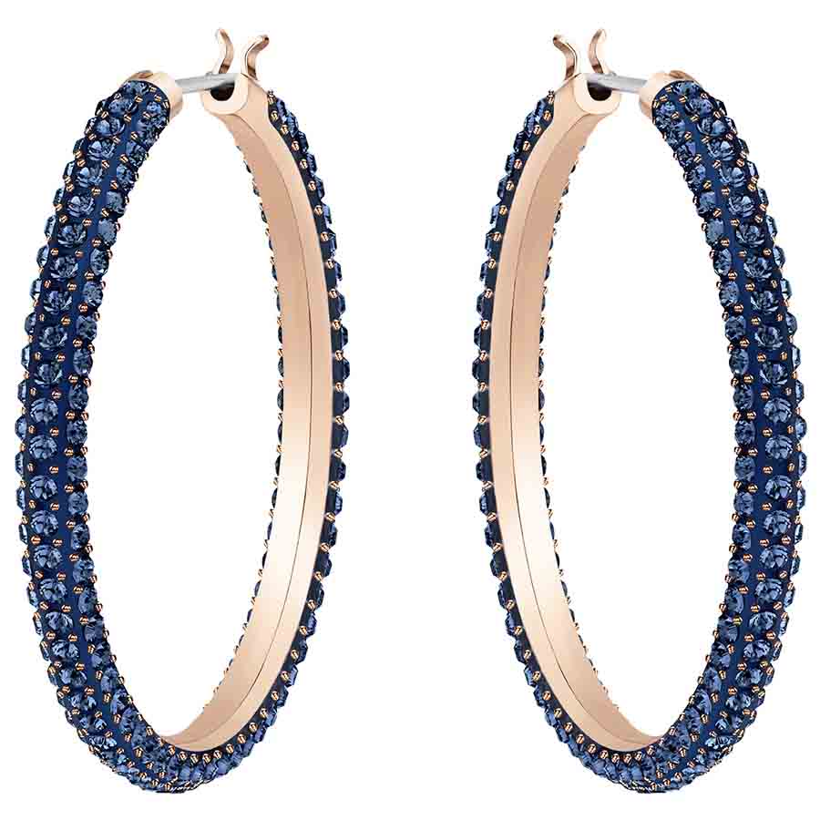 Swarovski Stone Hoop Pierced Earrings, Blue | Borsheims