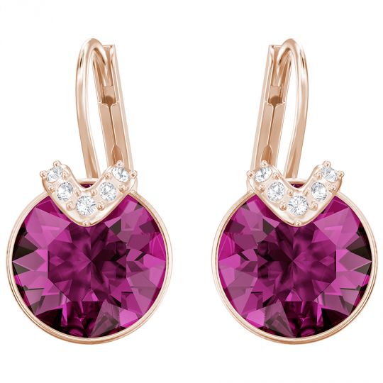Swarovski Bella Pierced Fuchsia Earrings Borsheims Swarovski Bella Pierced Fuchsia Earrings