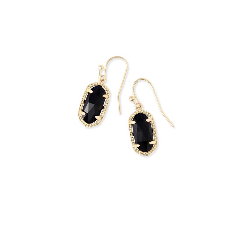 Kendra Scott Lee Gold Tone Drop Earrings in Black