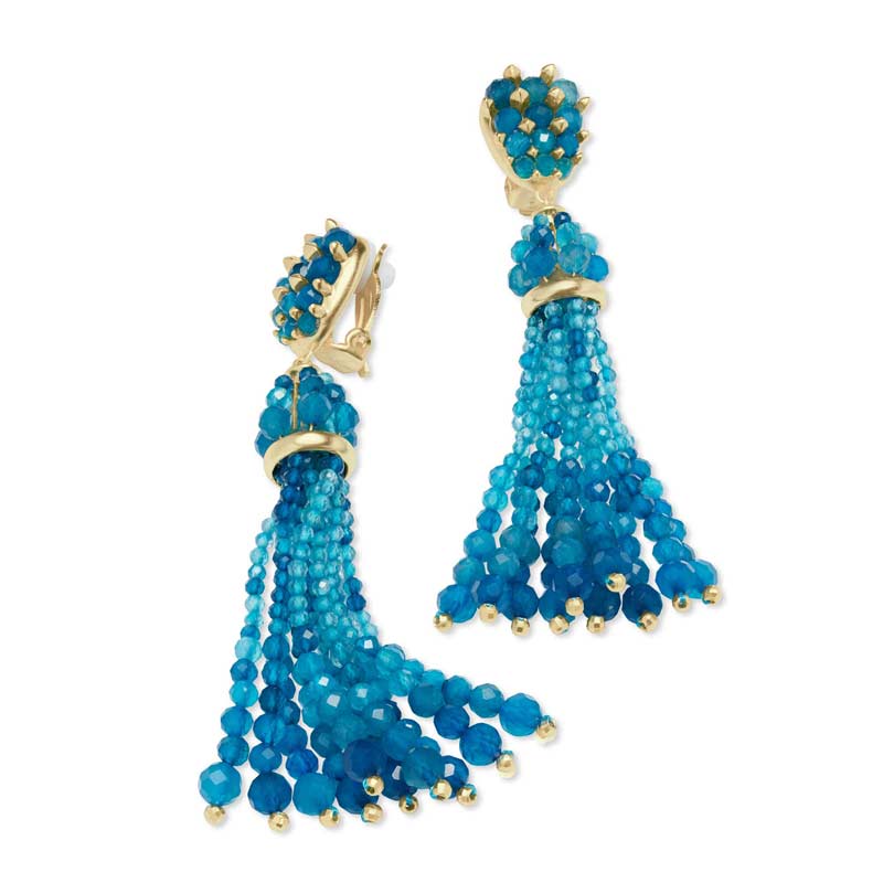 Kendra Scott Cecily Gold Clip On Statement Earrings in Teal Agate