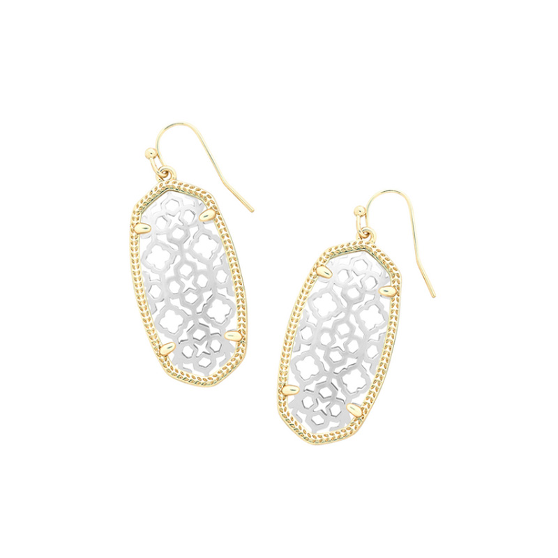 Kendra Scott Elle Gold Drop Earrings in Rhodium Filigree Mix | Borsheims