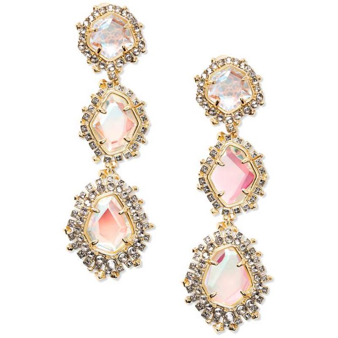 Kendra Scott Aria Clip On Gold Statement Earrings in Dichroic