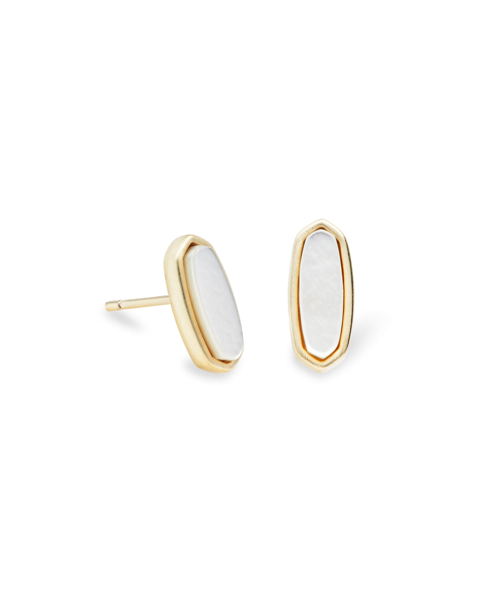 Kendra Scott Mae Gold Stud Earrings in Ivory Mother of Pearl ...