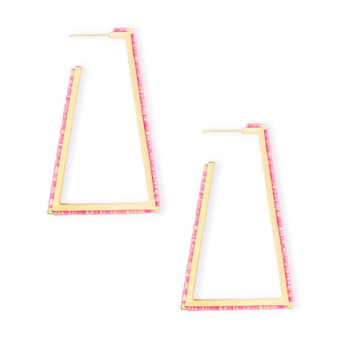 Kendra Scott Easton Earring in Gold and Hot Pink Opal