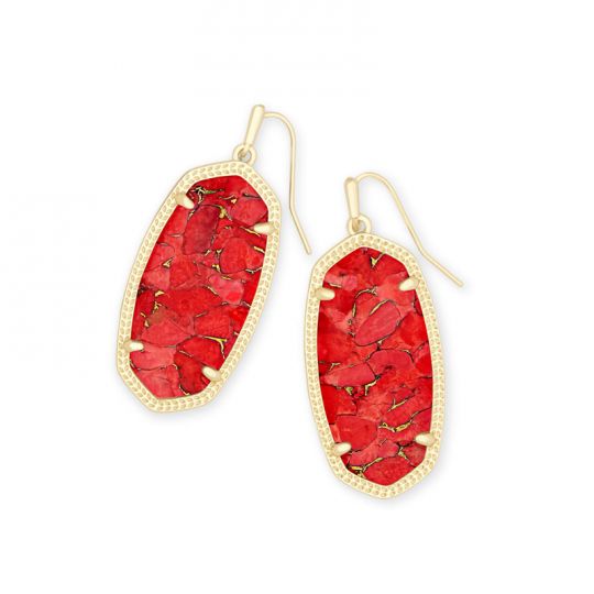 Red Bronze Drop Earrings