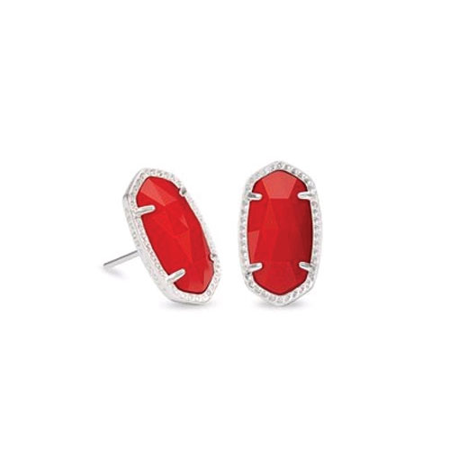 Kendra Scott Ellie Silver Earring In Bright Red Borsheims Kendra Scott Ellie Silver Earring In