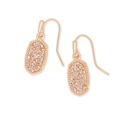 Kendra Scott Lee Rose Gold Tone Drop Earrings in Sand Drusy
