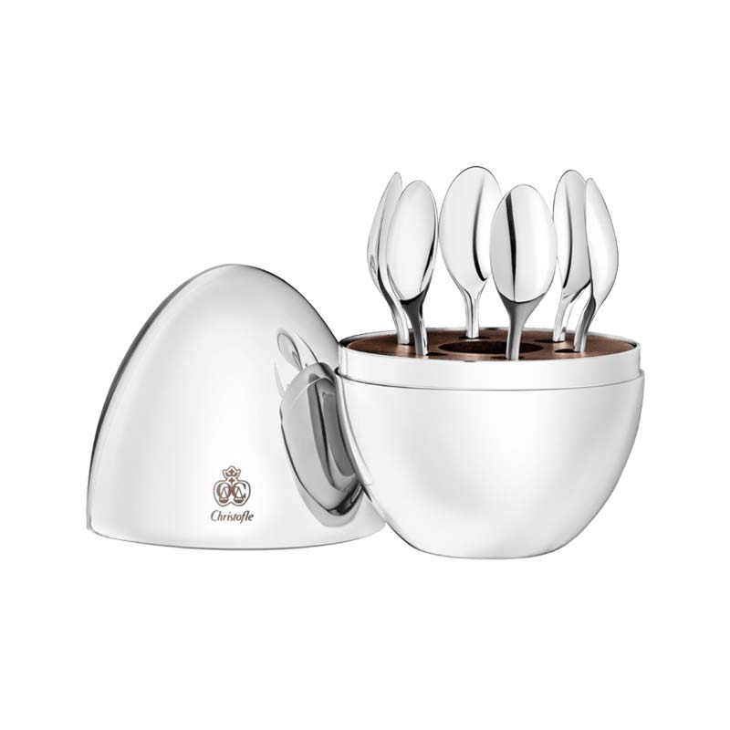 Christofle Mood 6 Piece Silver Espresso Spoon Set