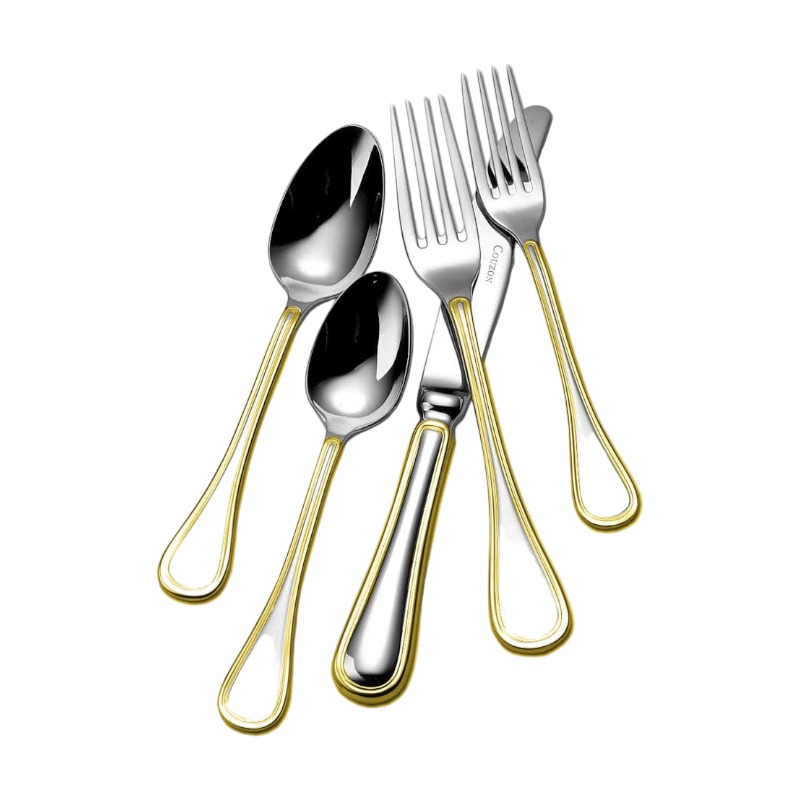 Couzon Lyrique Gold Accent 5 Piece Place Setting