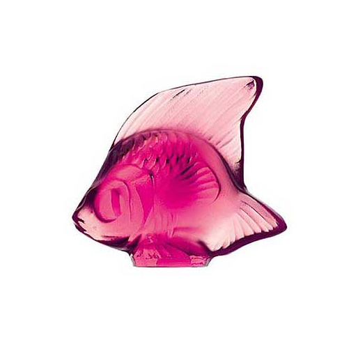 Lalique Fish Figurine, Fuchsia
