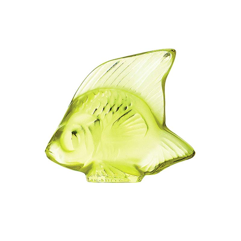 Lalique Fish Sculpture, Anise Green