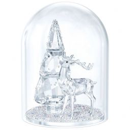 Swarovski Bell Jar - Pine Tree & Stag Swarovski Bell Jar - Pine Tree & Stag