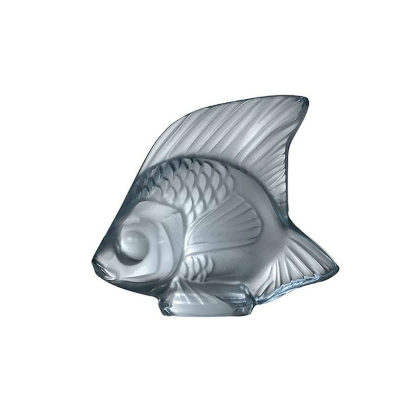 Lalique Fish Sculpture, Persepolis Blue