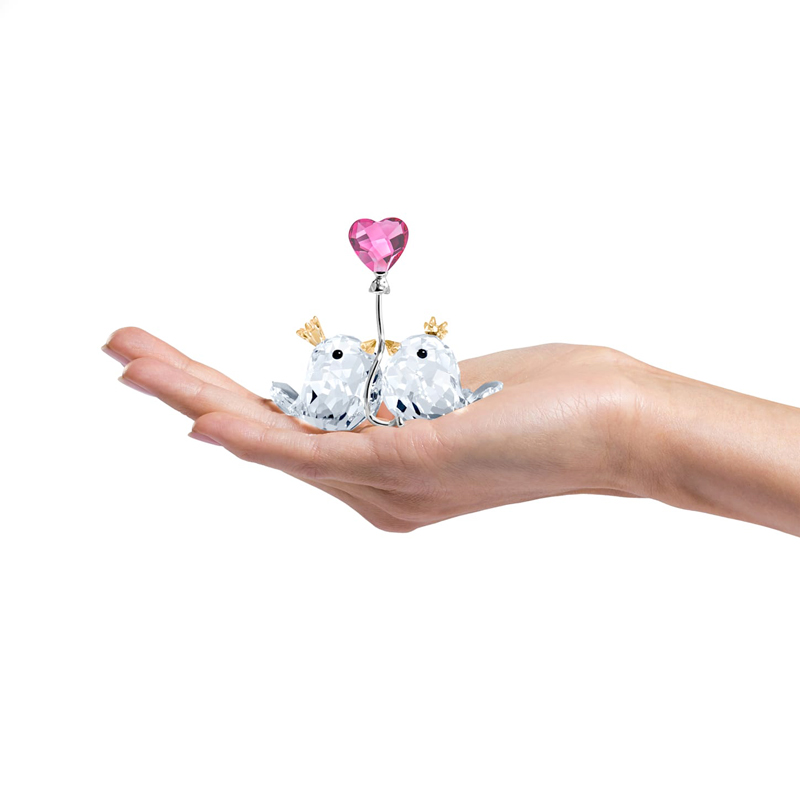 Swarovski Love Birds, Pink Heart Figurine