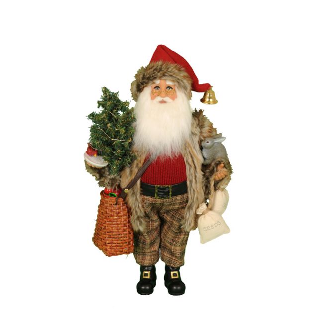 Karen Didion Lighted Woodland Friends and Santa Figurine
