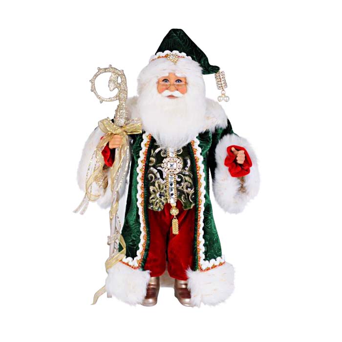 Karen Didion Emerald Elegance Santa Figure