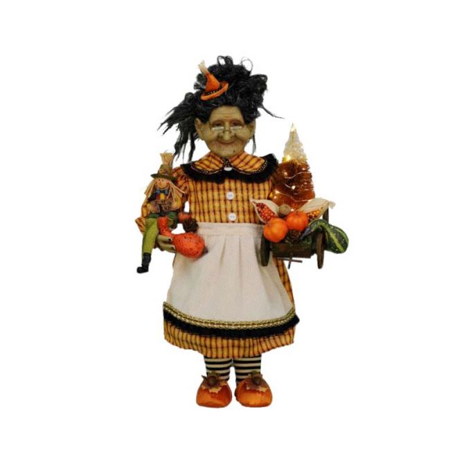 Karen Didion Lighted Fall Harvest Witch Figure