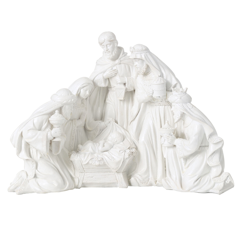 Classic Nativity Scene, White