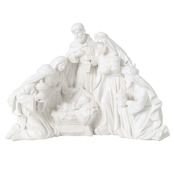 Classic Nativity Scene, White