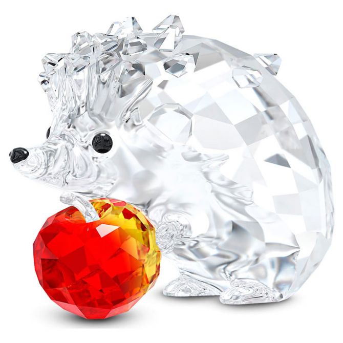 Swarovski Hedgehog With Apple Figurine
