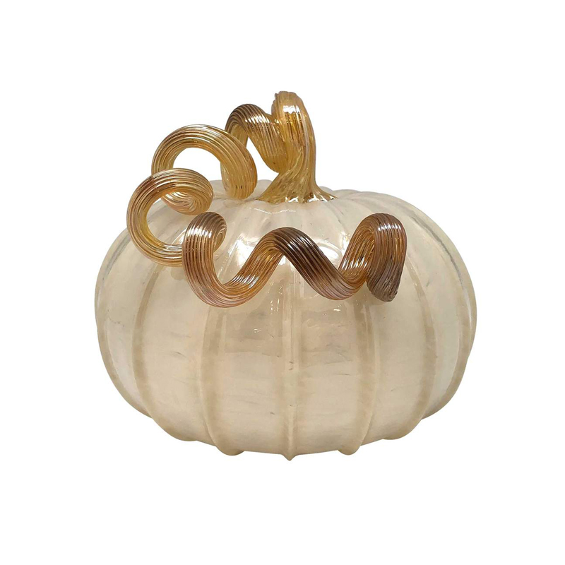 Mariposa White Glass Pumpkin, Large Borsheims