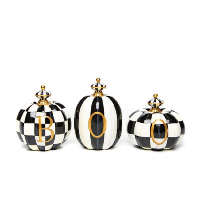 MacKenzie-Childs BOO Pumpkins, Set of 3
