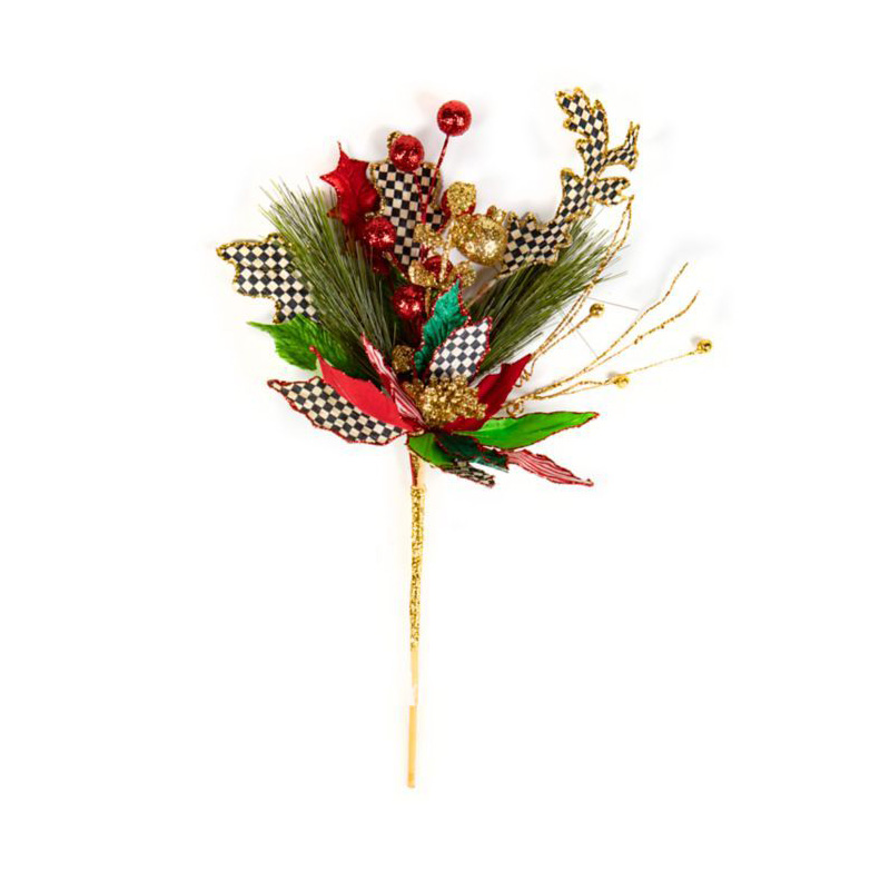 MacKenzie-Childs Jolly Poinsettia Spray