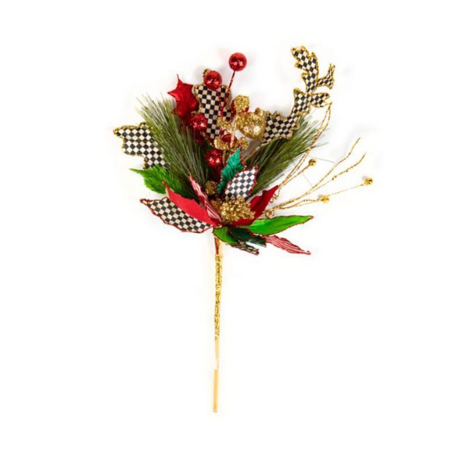 MacKenzie-Childs Jolly Poinsettia Spray