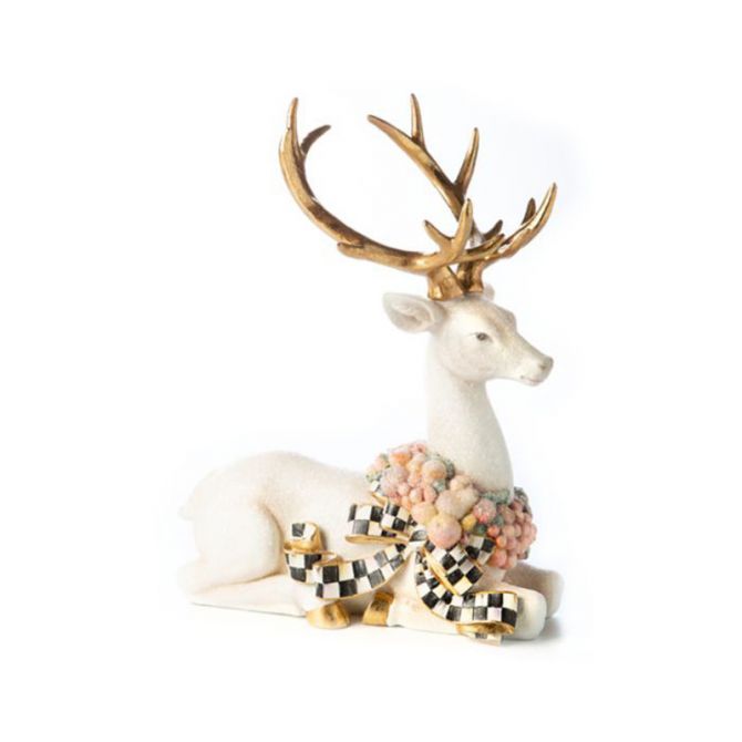 MacKenzie-Childs Della Robbia Sugared Deer, Sitting