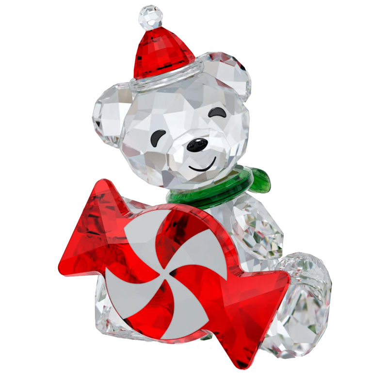Swarovski Kris Bear Figurine - Christmas Annual Edition 2013 - Clear Metal Collectible