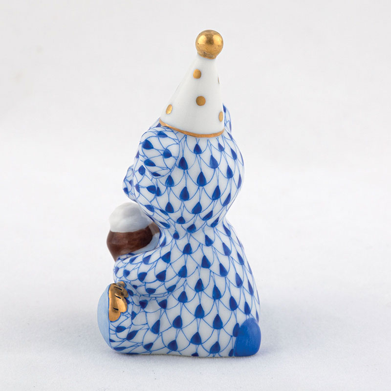 Herend Birthday Bear Figurine, Blue