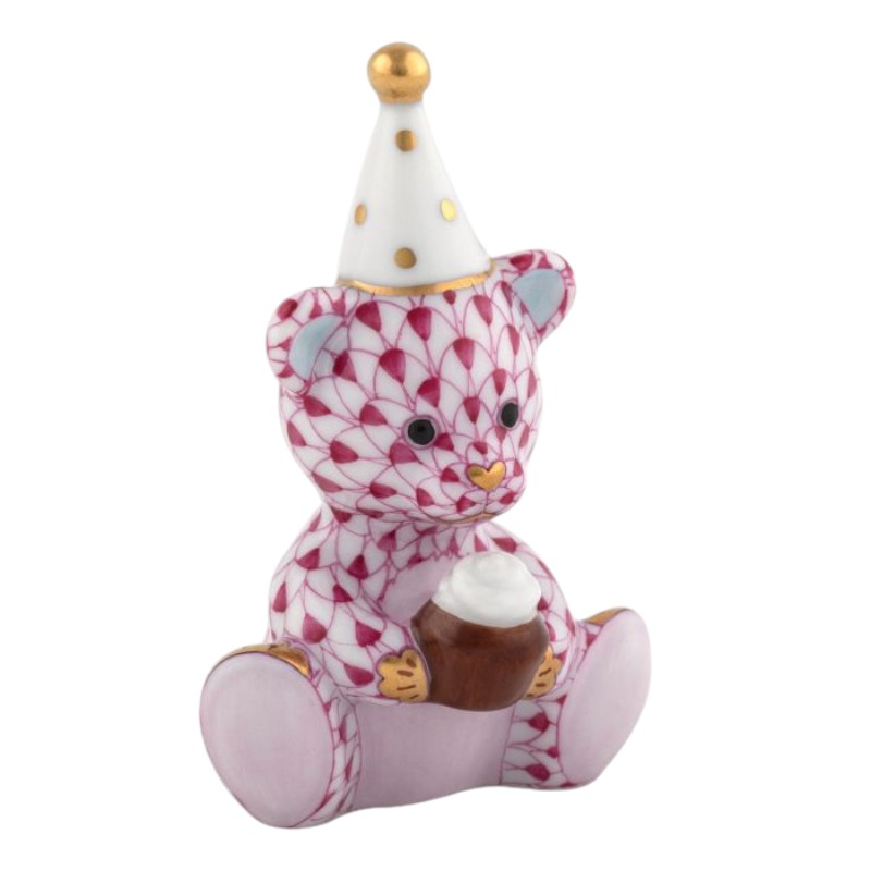 Herend Birthday Bear, Raspberry