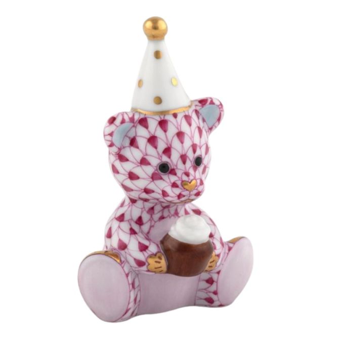Herend Birthday Bear, Raspberry