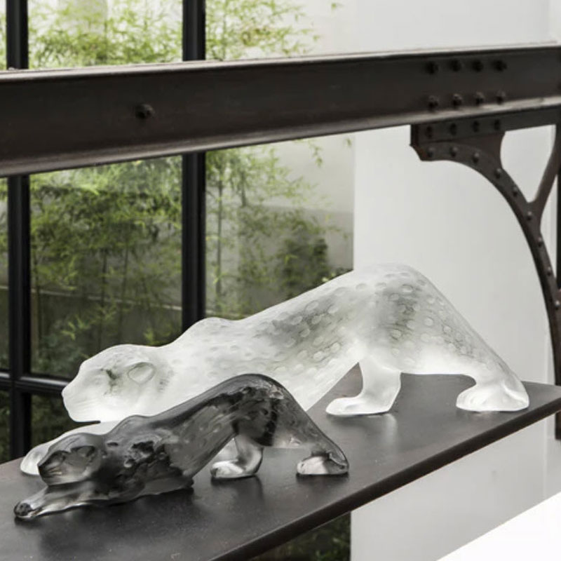 Lalique Zeila Panther Small Sculpture, Grey
