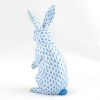 Herend Medium Standing Rabbit Figurine, Light Blue