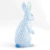 Herend Medium Standing Rabbit Figurine, Light Blue