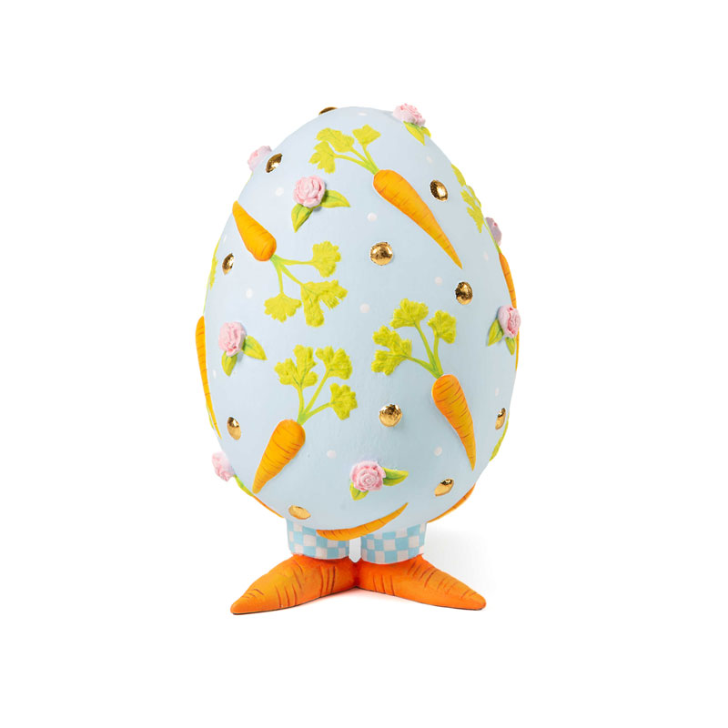 MacKenzie-Childs Patience Brewster Egg, Blue with Carrots