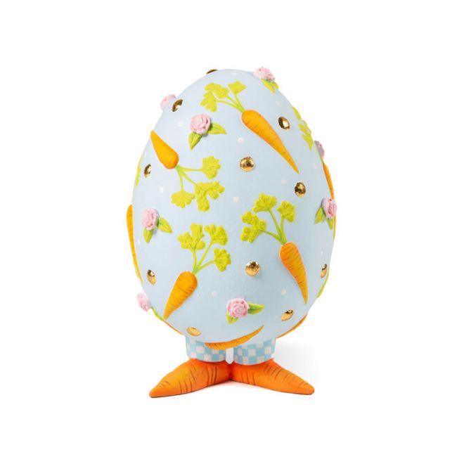 MacKenzie-Childs Patience Brewster Egg, Blue with Carrots