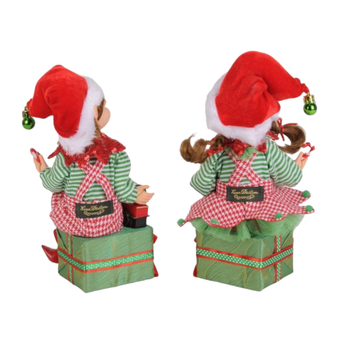 Karen Didion Christmas Presents Elves, Set of 2