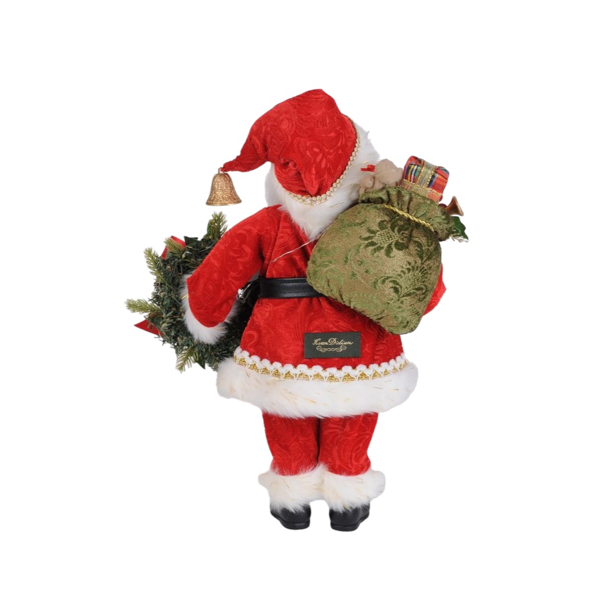 Karen Didion Lighted Berry Santa with Wreath