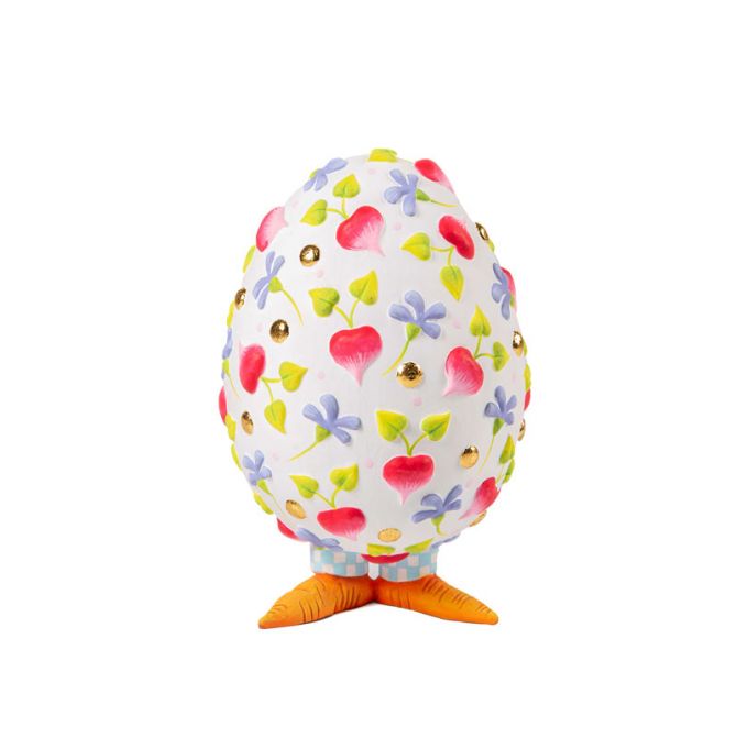 MacKenzie-Childs Patience Brewster Egg, White with Radishes
