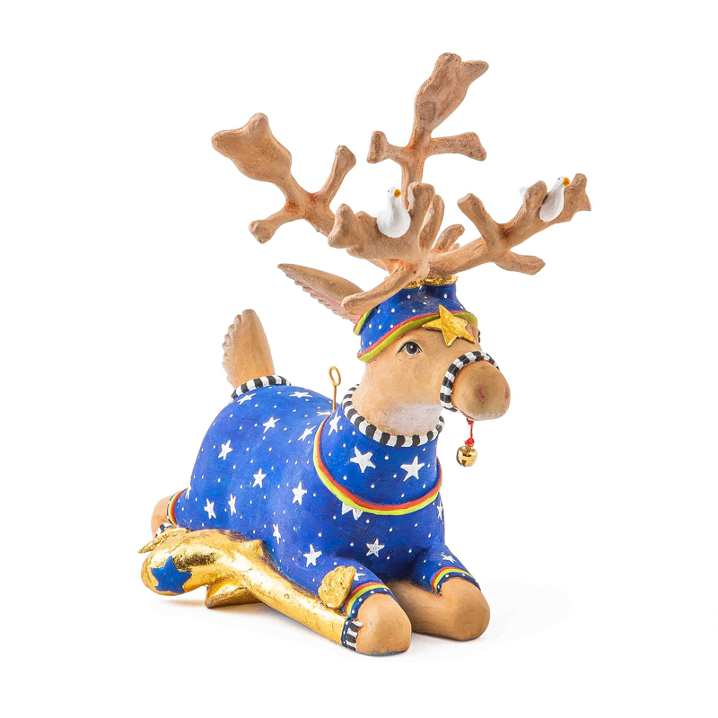 MacKenzie-Childs Patience Brewster Dash Away Sitting Comet Reindeer Figure