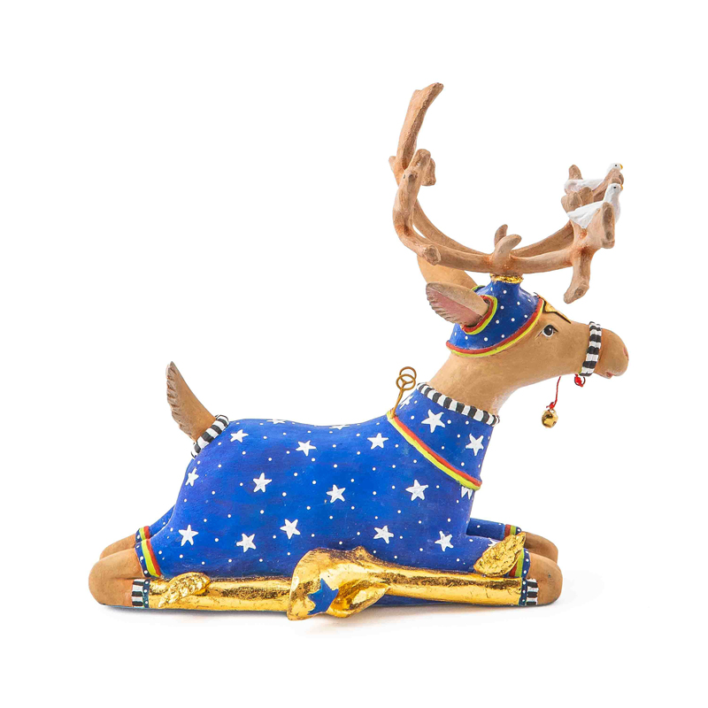 MacKenzie-Childs Patience Brewster Dash Away Sitting Comet Reindeer Figure